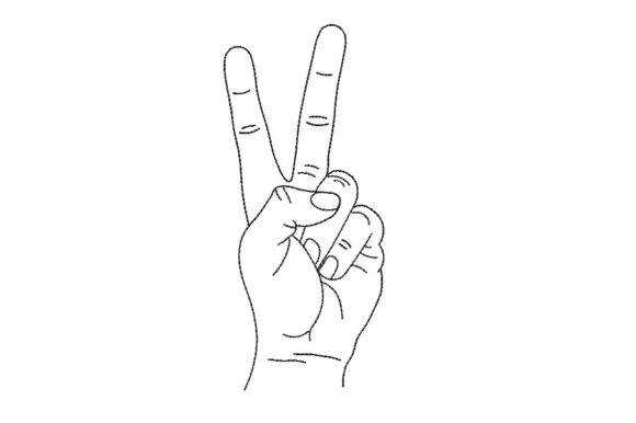 Peace Fingers Sign Design Review for Merch