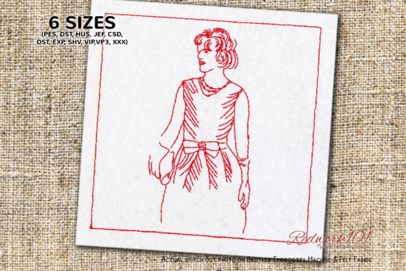 Woman with Bow Dress: A Seller's Review for Embroidery Shops